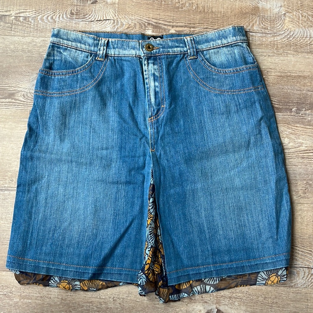Vintage Dolce & Gabbana size 28/42 denim and silk skirt.